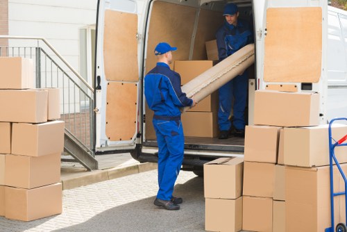 Moving van safety and packing equipment at a Sidcup property