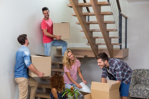 Sidcup area moving service with boxes and wrapped furniture