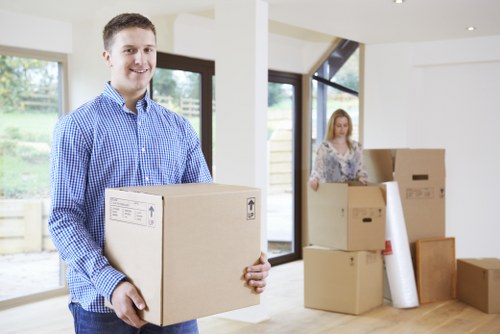 Packed boxes and furniture ready for removals in Sidcup