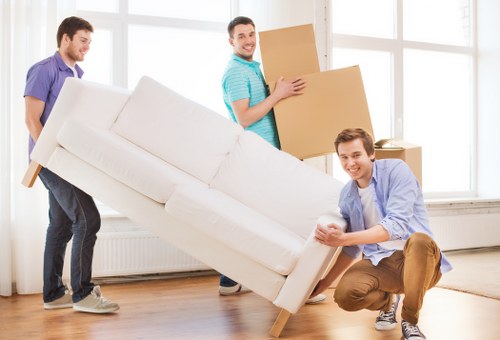 Packed furniture and boxes ready for transport in Sidcup