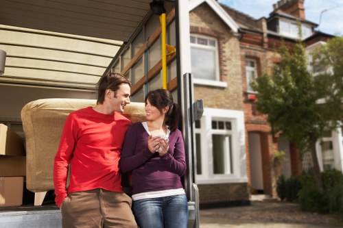 Careful unloading of removals items at a Sidcup property